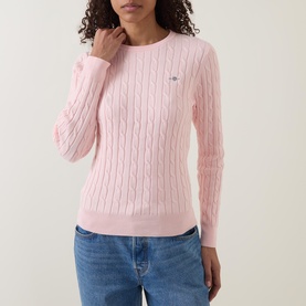 Shield Logo Cable Knit Sweater