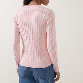 Shield Logo Cable Knit Sweater