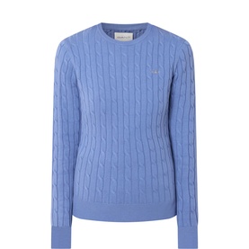 Shield Logo Cable Knit Sweater