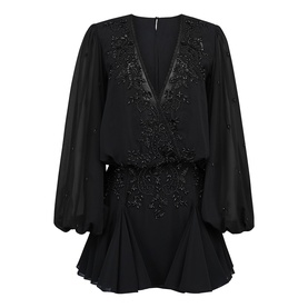 Gianna Beaded Georgette Mini Dress