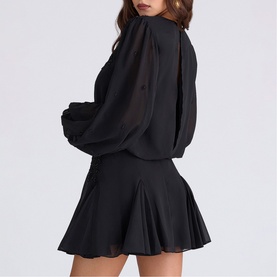 Gianna Beaded Georgette Mini Dress