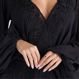 Gianna Beaded Georgette Mini Dress