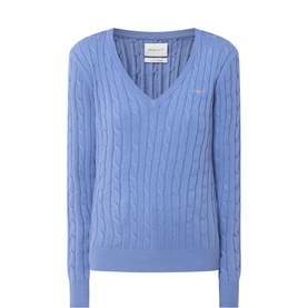 Shield Logo Cable Knit Sweater
