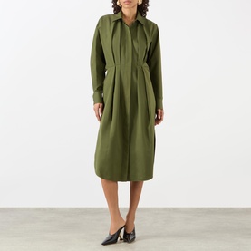 Pleated Shirt Dress