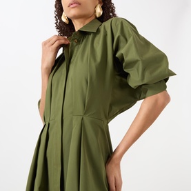 Pleated Shirt Dress