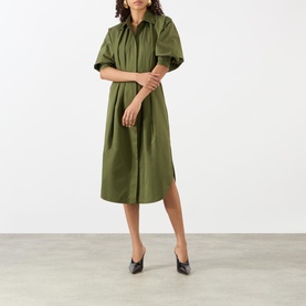 Pleated Shirt Dress