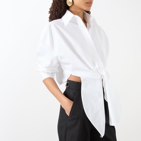 Asymmetric Backless Shirt