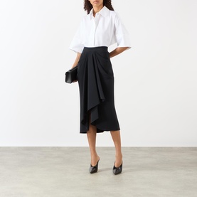 Draped Slit Skirt