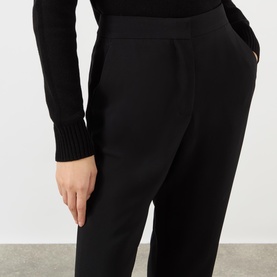 High-Rise Ankle Slim Leg Trousers