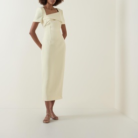 Asymmetric Drape Pencil Dress