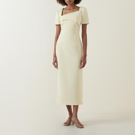 Asymmetric Drape Pencil Dress