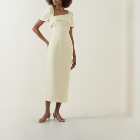Asymmetric Drape Pencil Dress
