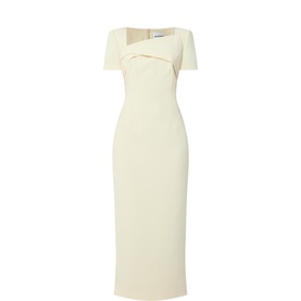 Asymmetric Drape Pencil Dress