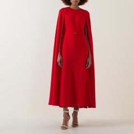 Belted Cape Dress