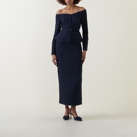 Boucl&eacute; Column Skirt