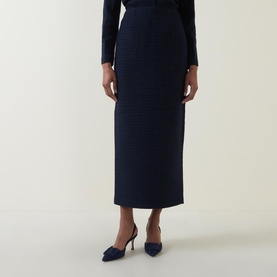 Boucl&eacute; Column Skirt