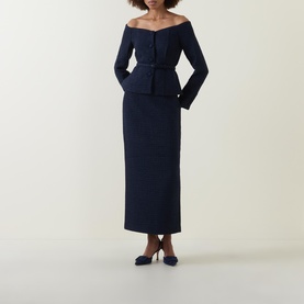 Boucl&eacute; Column Skirt