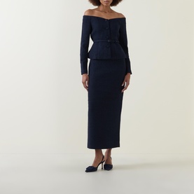 Belted Boucl&eacute; Blouse