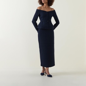 Belted Boucl&eacute; Blouse