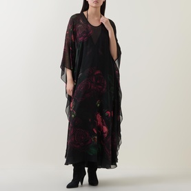R&oacute;is&iacute;n Dubh Dearg Silk Cape Dress