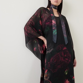 R&oacute;is&iacute;n Dubh Dearg Silk Cape Dress