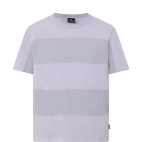 Logo Tonal Block Striped T-Shirt