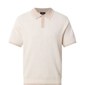 Rib Knit Polo Shirt