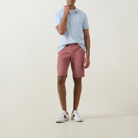 Contrast Trim Zip Polo Shirt