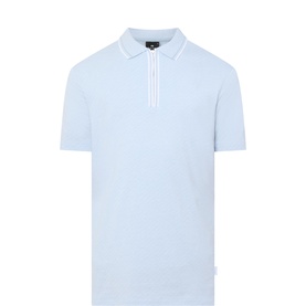 Contrast Trim Zip Polo Shirt