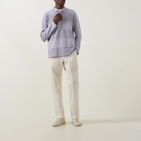 Logo Tonal Block Striped Rugby Shirt