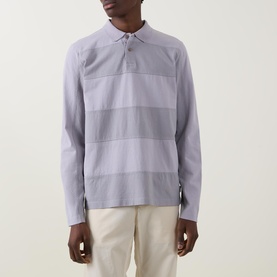 Logo Tonal Block Striped Rugby Shirt