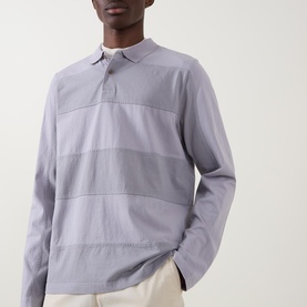 Logo Tonal Block Striped Rugby Shirt
