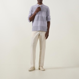 Logo Tonal Block Striped Rugby Shirt