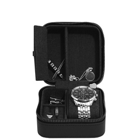 Fluted Black Watch and Jewellery Box