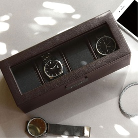 Brown 4-Piece Watch Box