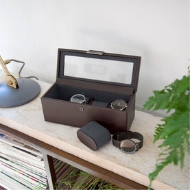 Brown 4-Piece Watch Box