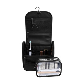 Fluted Black Large Hanging Washbag