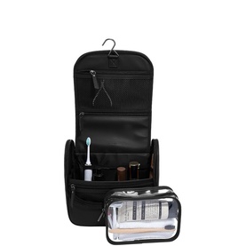 Fluted Black Large Hanging Washbag