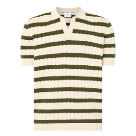 Strine Striped Knitted Polo Sweater