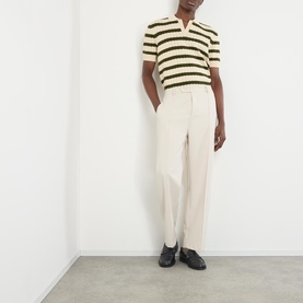 Strine Striped Knitted Polo Sweater