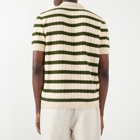 Strine Striped Knitted Polo Sweater