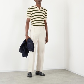 Strine Striped Knitted Polo Sweater