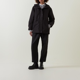 Logo Drawstring Parka Jacket