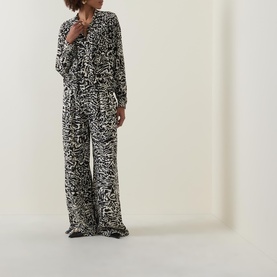 Aviva Silk Printed Wide Leg Trousers