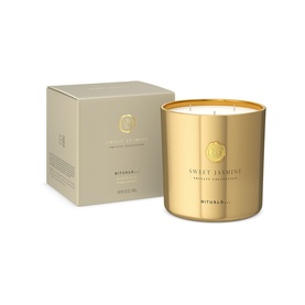 Rituals Sweet Jasmine Scented Candle in gold three-wick vessel with matching gold gift box