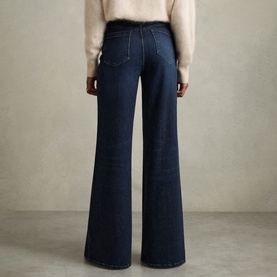 Heather Stretch Wide Leg Jeans