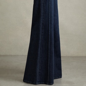 Heather Stretch Wide Leg Jeans