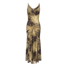Sacha Leopard Panelled Bias Cut Dress