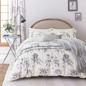 Etchings & Rose Duvet Set Silver