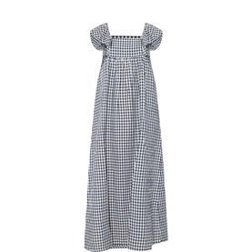 Birthine Gingham Flared Dress